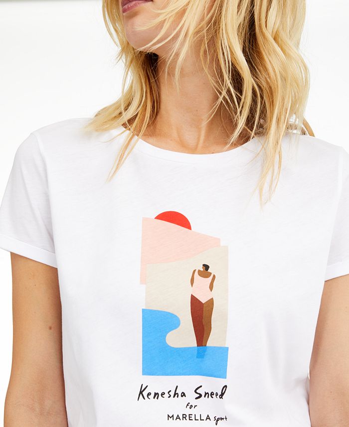 Marella Cotton Graphic T-Shirt & Reviews - Tops - Women - Macy's