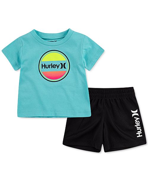 Hurley Baby Boys 2 Pc Logo T Shirt Mesh Shorts Set Reviews