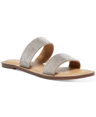 Wild Pair Ginnie Double-Band Slide Flat Sandals, Created for Macy's ...