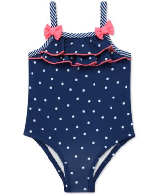 pink polka dot one piece swimsuit