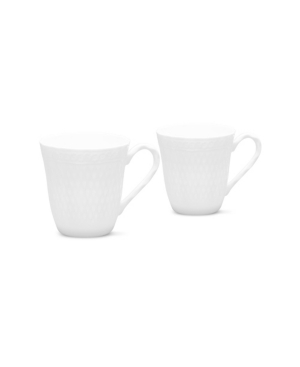 Noritake Cher Blanc Set/2 Mugs In White