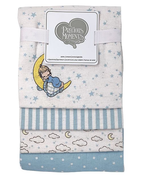 Precious Moments Baby Boys And Girls 4 Piece Receiving Blankets