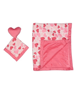 Jesse & Lulu Jesse Lulu Baby Girls 2-piece Blanket And Toy Security Blanket Set In Pink