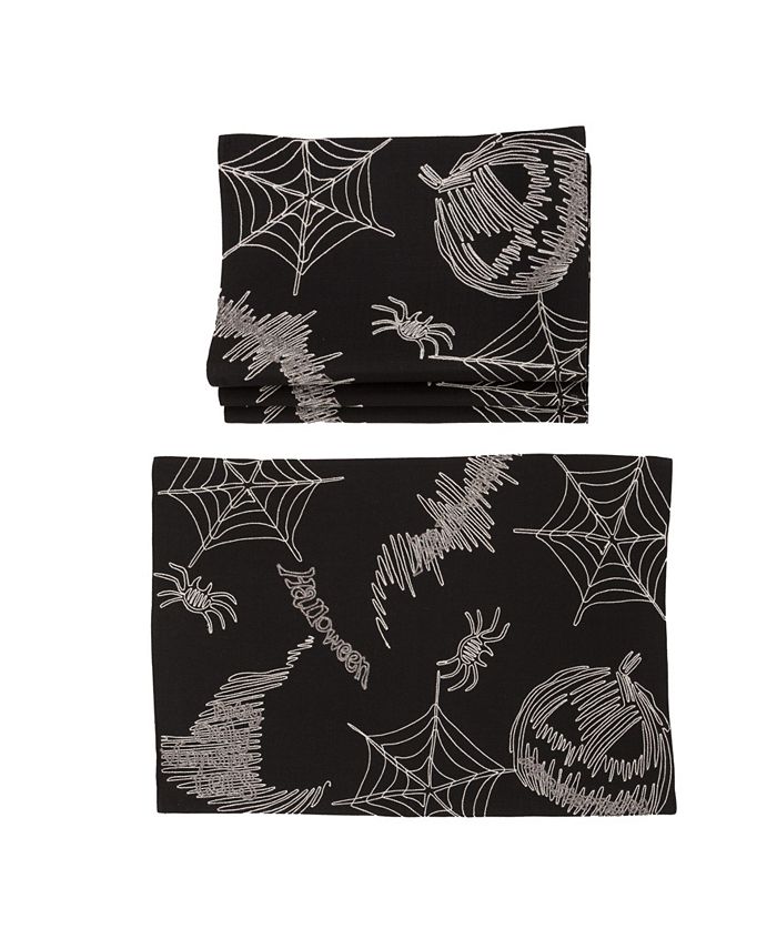Manor Luxe Happy Halloween Double Layer Placemats - Set of 4 - Macy's