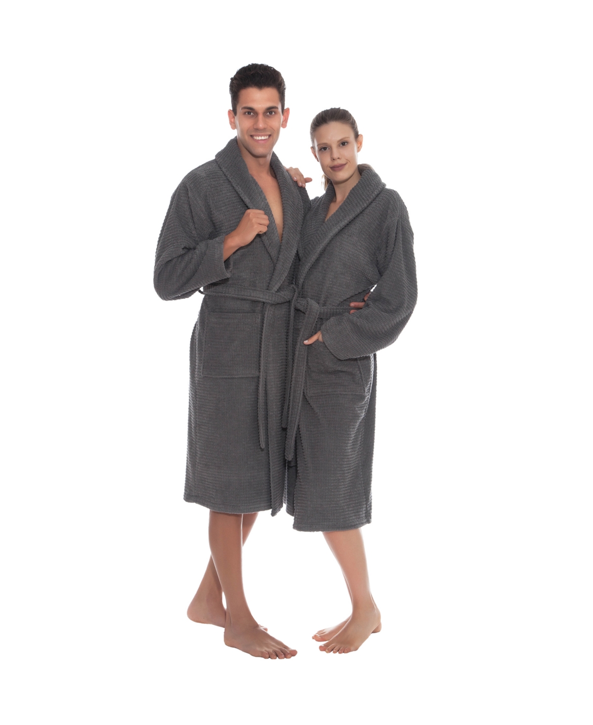 Sorano Unisex Turkish Cotton Bath Robe - Grey