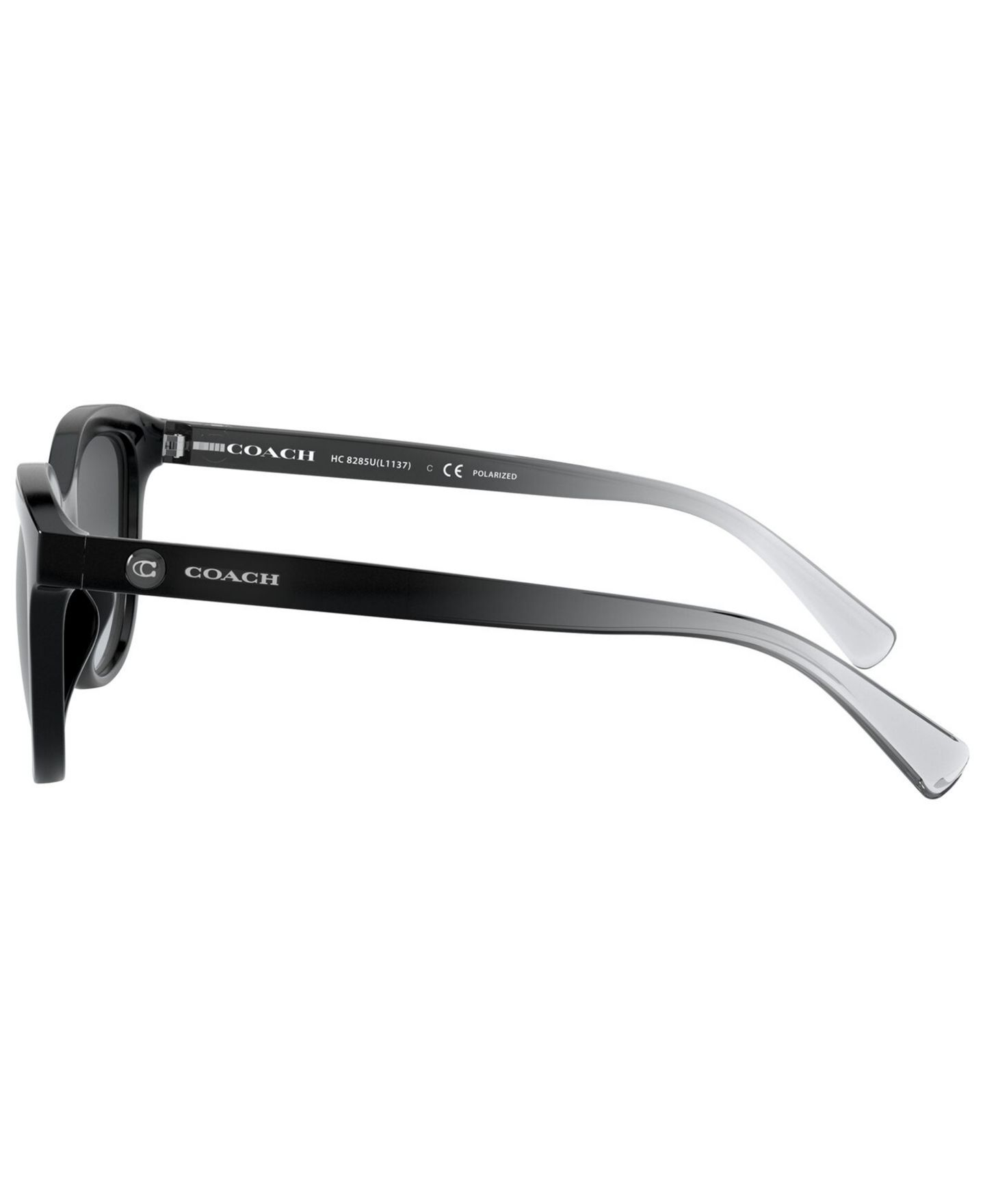 Женские солнцезащитные очки COACH Polarized Sunglasses, HC8285U, цвет: Чёрный / Серый градиентный — фото 6