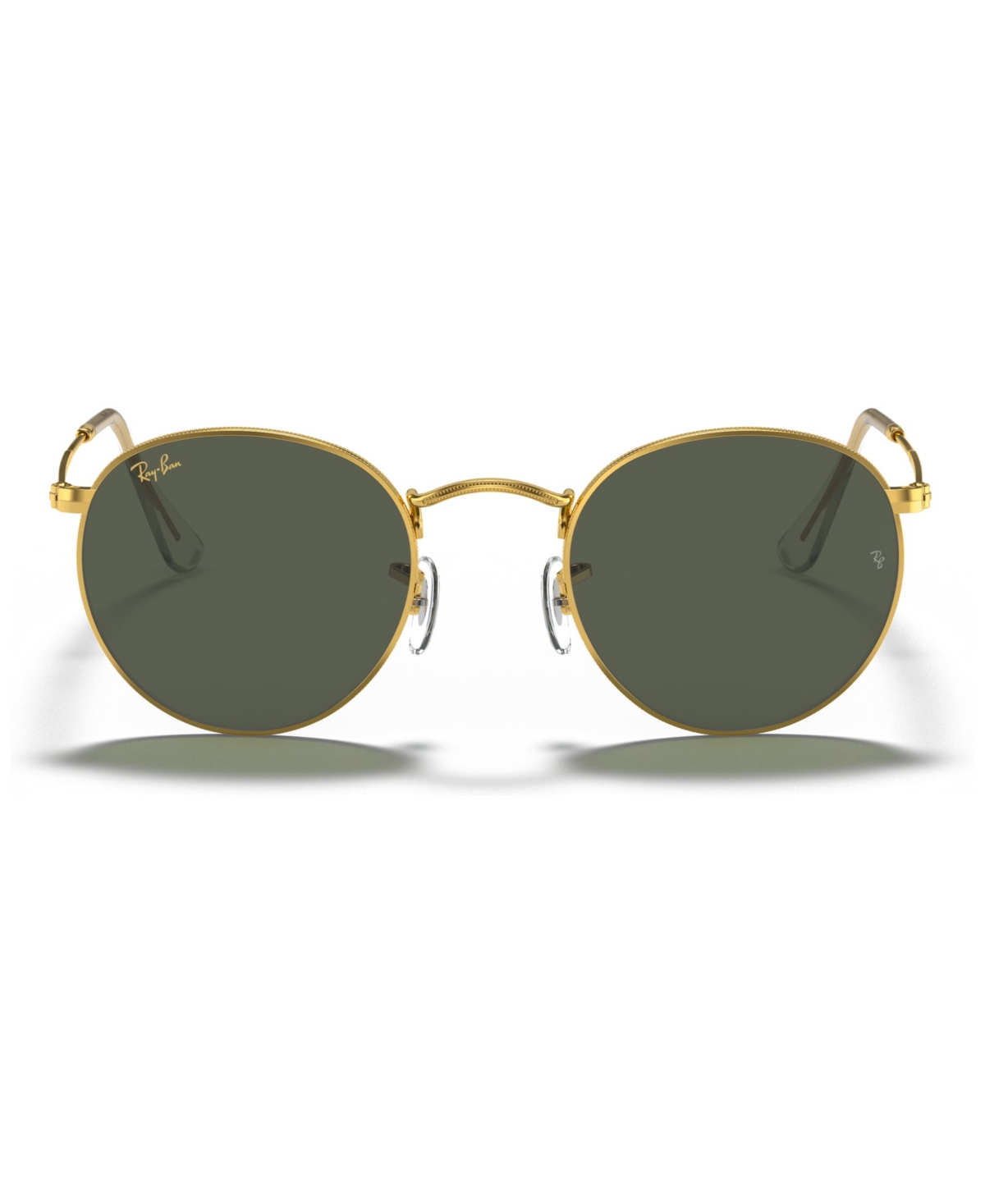 Ray Ban Round Metal Polarized Sunglasses, Rb3447 50 In Gold,polar Green
