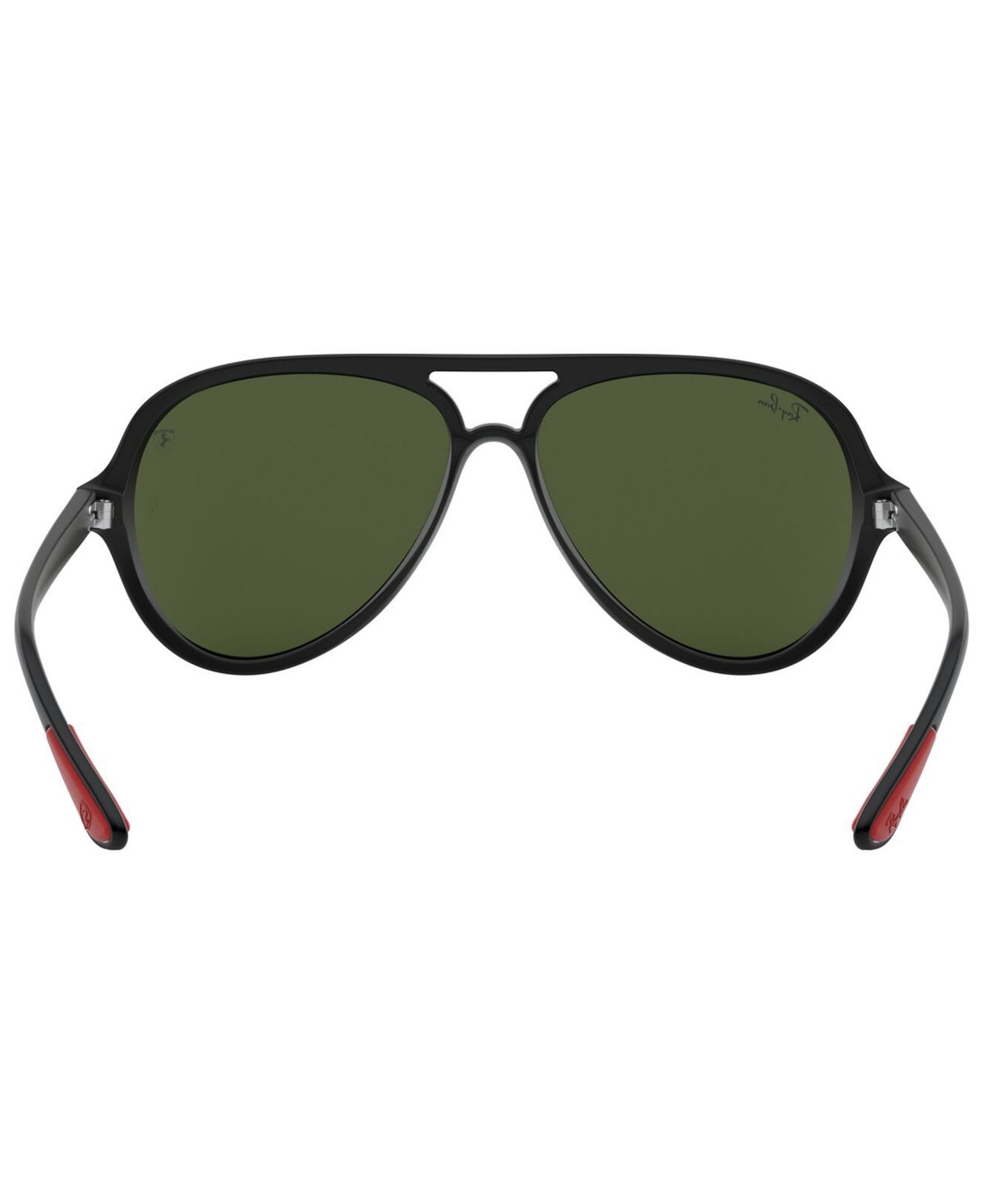 Shop Ray Ban Unisex Sunglasses, Rb4125m Scuderia Ferrari Collection 57 In Matte Black,light Green Mirror Silver
