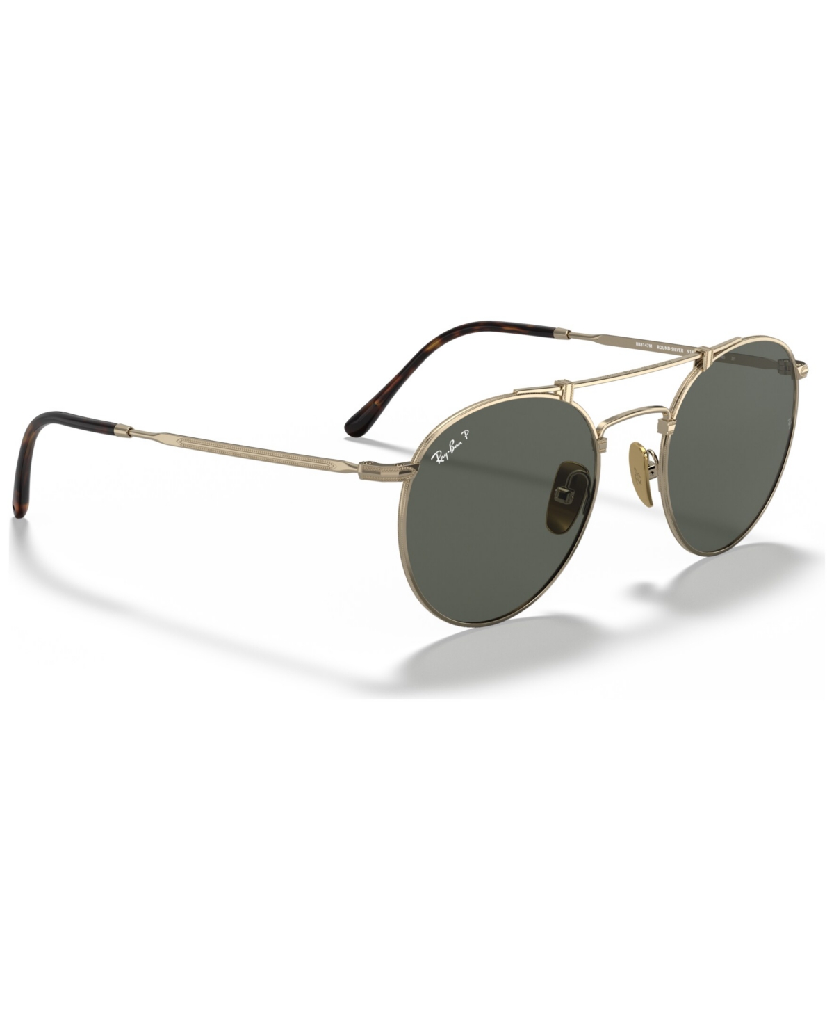 Shop Ray Ban Unisex Titanium Polarized Sunglasses, Rb8147m In Green - Polar + Ar