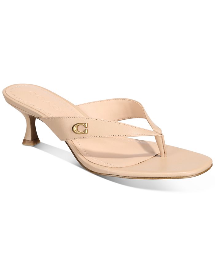COACH Women's Audree Leather Thong Sandals - Macy's