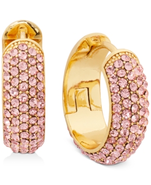 image of Kate Spade New York Small Pave Wide Hoop Earrings, 0.7