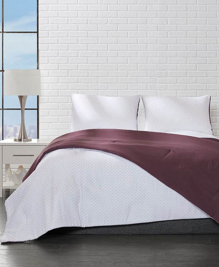 Ella Jayne Reversible Microfiber Polka Dot Twin Comforter 3 Piece Set