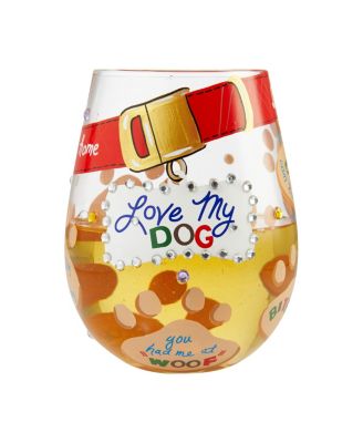 LOLITA Love My Dog Stemless Wine Glass