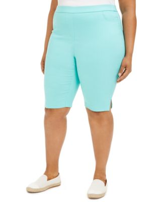 plus size pull on shorts