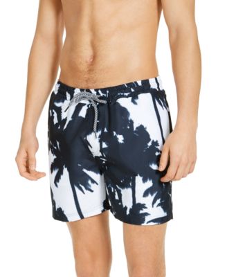 INC International Concepts - Men's Kai Abstract Palm Tree 5" Swim Trunks