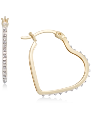 image of Giani Bernini Diamond Accent Heart Hoop Earrings in 18k Gold-Plated Sterling Silver, Created for Macy-s