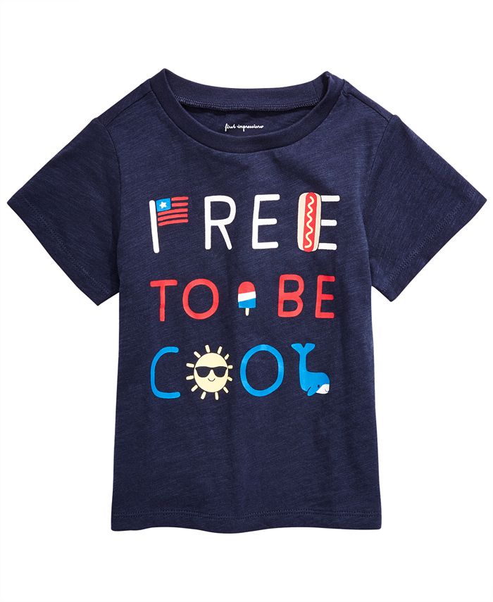 First Impressions Baby Boys Free to Be Cool Cotton T-Shirt, Created for ...