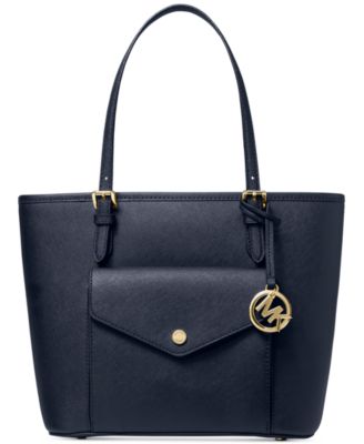 michael kors jet set medium logo pocket tote bag