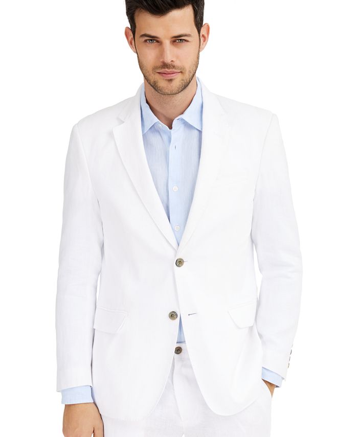 Tasso Elba Men's 100% Linen 2-Button Blazer, Created for Macy's ...