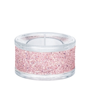 Swarovski Shimmer Tea Light Holder In Pink