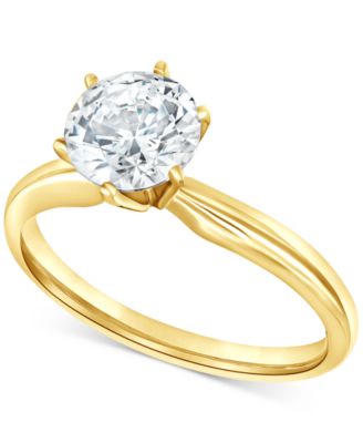 1 carat diamond yellow gold ring