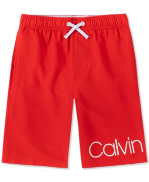 Calvin Klein Big Boys Signature Swim Trunks