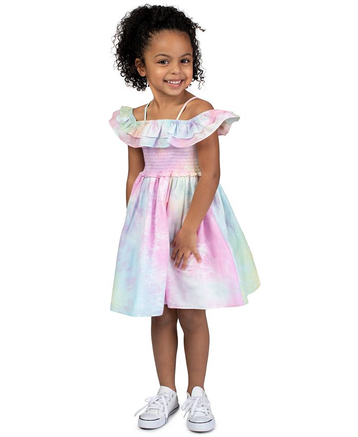 Bonnie Jean Toddler Girls Tie Dye Off The Shoulder Dress Macy s