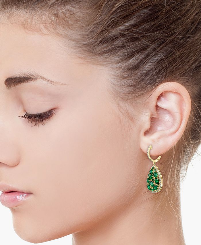 EFFY Collection - Emerald (3-1/2 ct. t.w.) & Diamond (3/8 ct. t.w.) Drop Earrings in 14k Gold