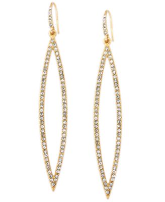 ABS by Allen Schwartz - Earrings, Gold-Tone Pave Crystal Marquise Drop Earrings