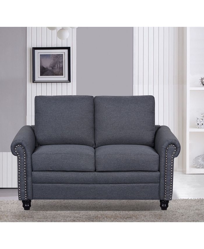 Us Pride Furniture Rosalind Linen Upholstered Loveseat Macy's