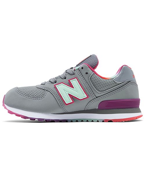New Balance Little Girls 574 Rainbow Casual Sneakers from ...