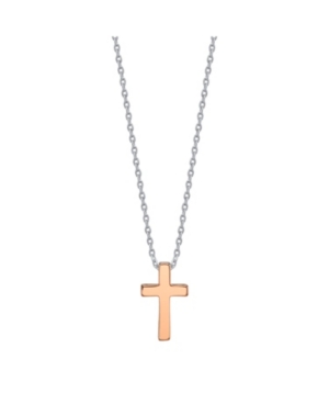 image of Unwritten Two-Tone Fine Plated Silver Cross Pendant Necklace