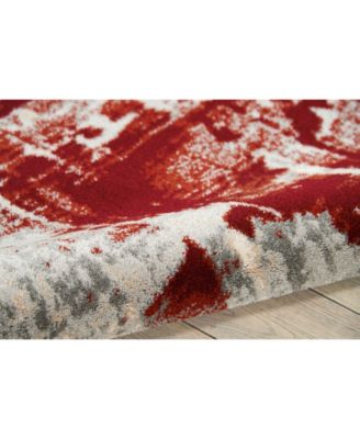 Samuel SAM14 Ivory, Red 5'3" x 7'3" Area Rug