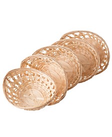 Natural Rayon Oval Storage Bread Basket Storage Display Trays, Set of 5