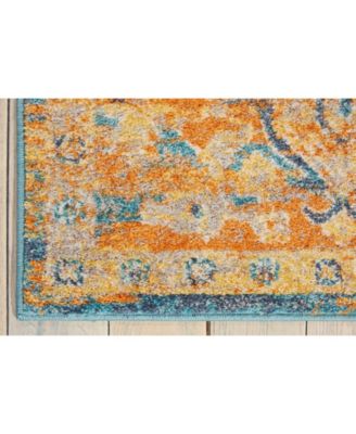 Zeal ZEA07 Teal, Maize 3'9" x 5'9" Area Rug
