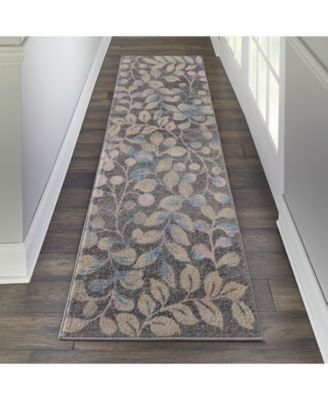 Peace PEA03 Gray 2'3" x 7'3" Runner Rug