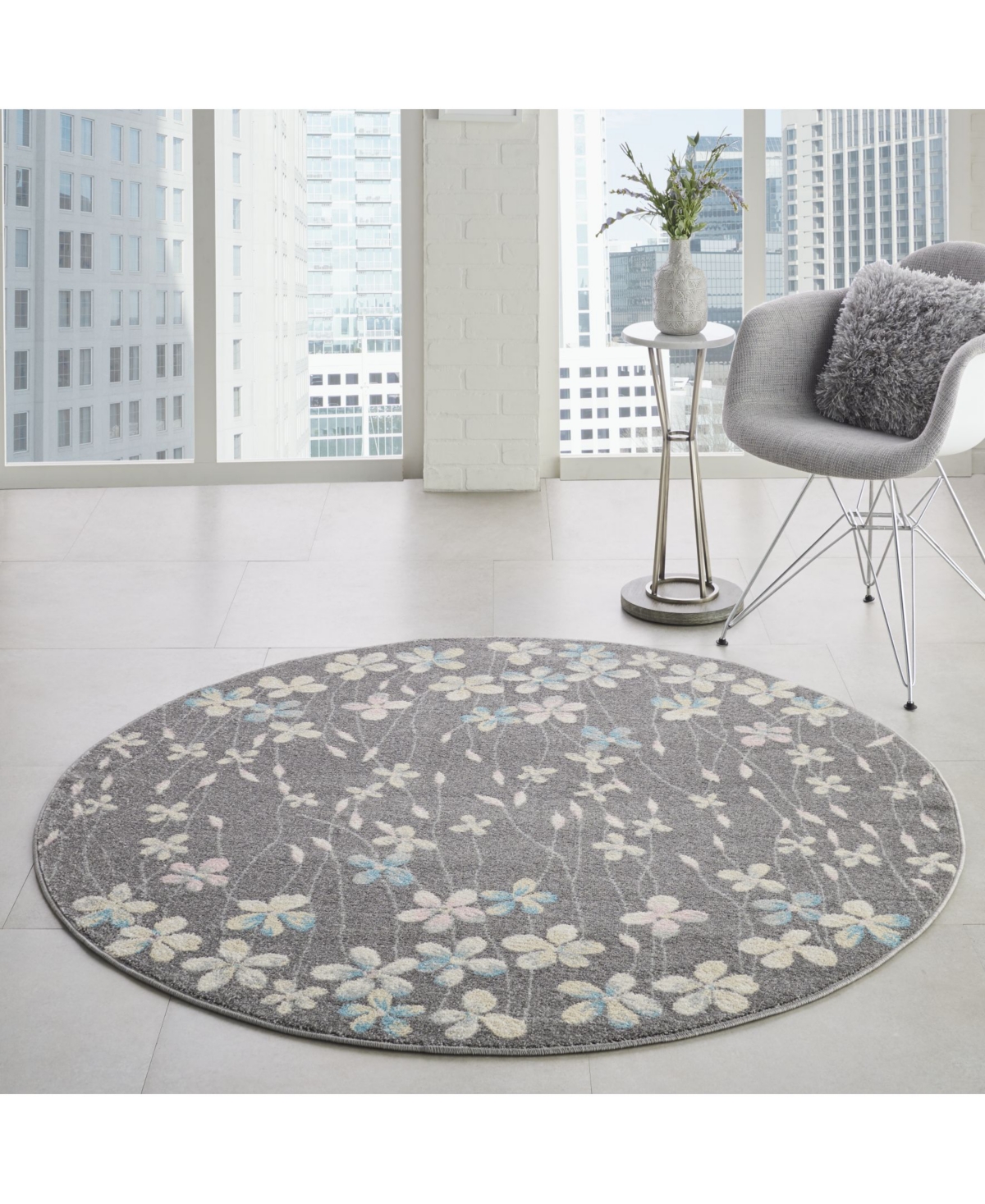 Long Street Looms Peace PEA04 5'3" Round Area Rug