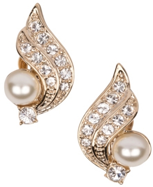 image of Grace Kelly Collection 18k Gold Plated Crescent Pierced Earring