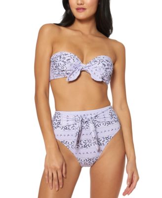 tie front high waisted bikini bottom