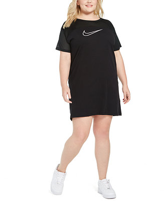 Nike Plus Size Mesh-Contrast Sportswear Dress - Macy's