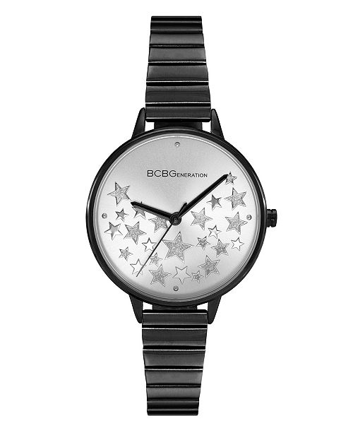Bcbgeneration Ladies 3 Hands Slim Black Stainless Steel Bracelet Watch 34 Mm Case Reviews Watches Jewelry Watches Macy S