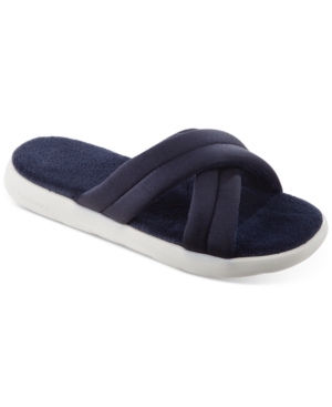 image of Isotoner Signature Women-s Zenz Satin Pintucked Slide Slip-Ons