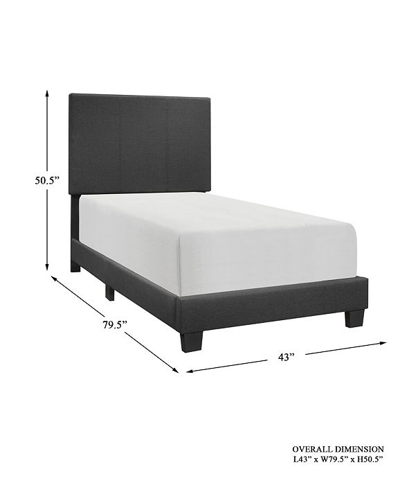 Furniture Lenci Upholstered Bed Twin & Reviews Furniture Macy's