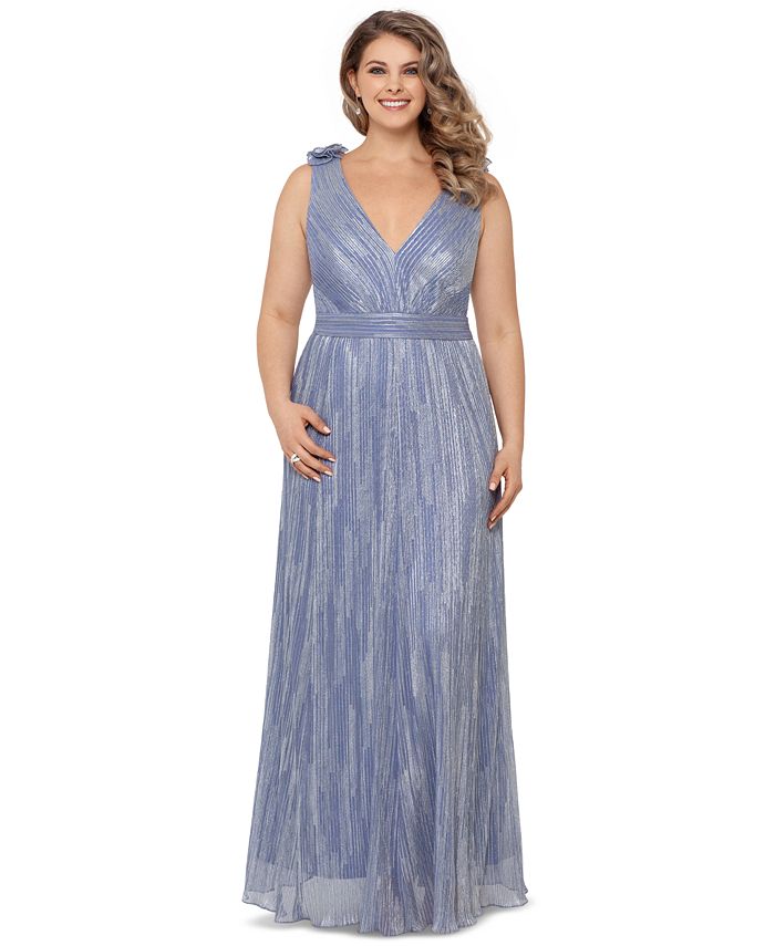 xscape v neck gown
