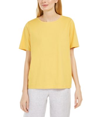 Eileen Fisher Cotton T Shirt Regular Petite Sizes Macy s