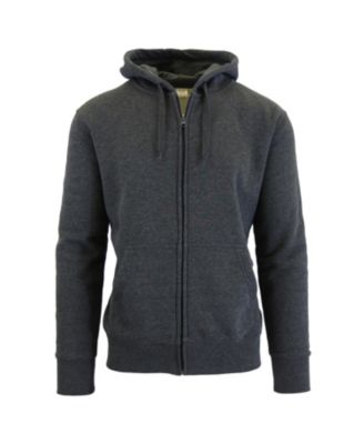 fleece lined zip hoodie men's