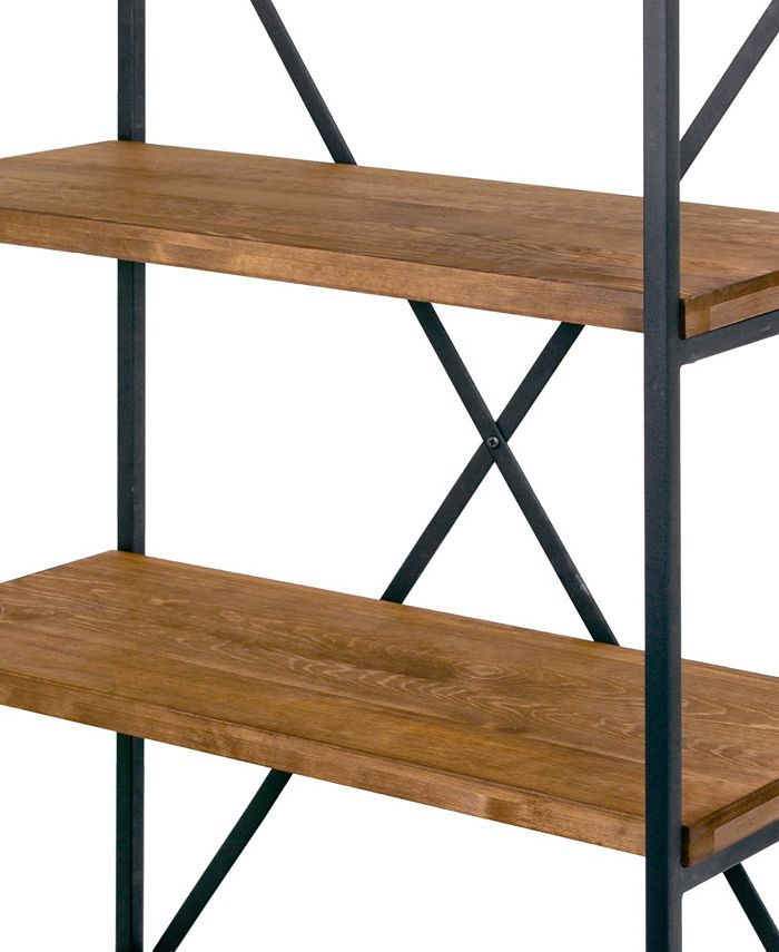 Glamour Home Ailis 67" Pine Wood Shelf Etagere Bookcase Media Center