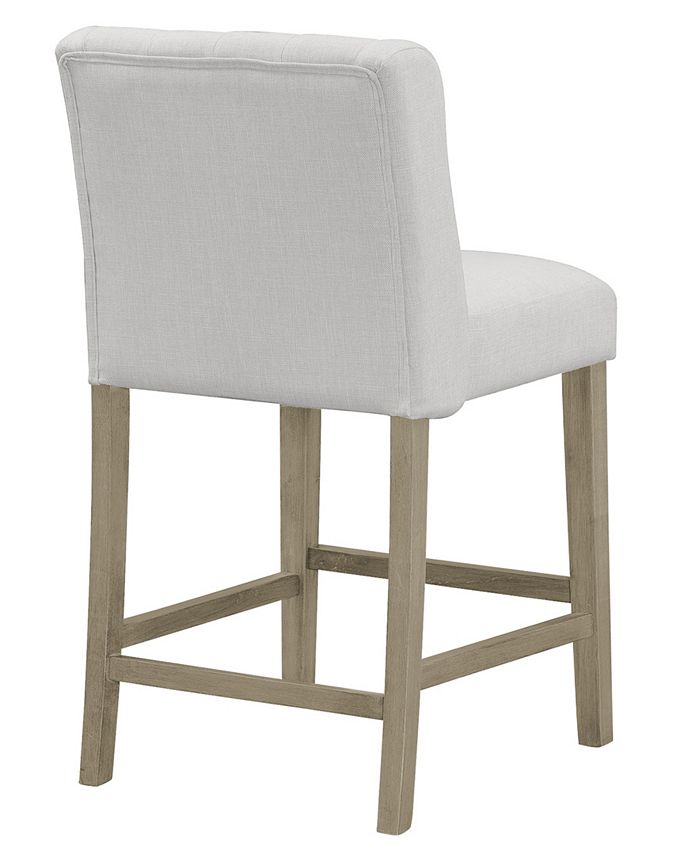 Glamour Home Set of 2 Aled Fabric Counter Stool with Side Wings and ...