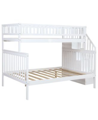 Harper & Bright Designs Twin Over Full Stairway Bunk Bed With Storage ...