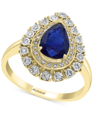image of Effy Sapphire (1-1/3 ct. t.w.) & Diamond (1/5 ct. t.w.) Ring in 14k Gold & White Gold